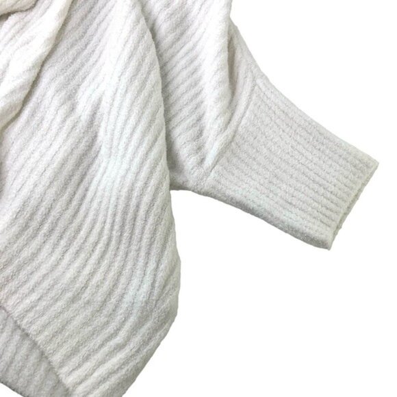 Barefoot Dreams Cozychic Lite Ribbed Cardigan Sweater in White - Picture 5 of 6